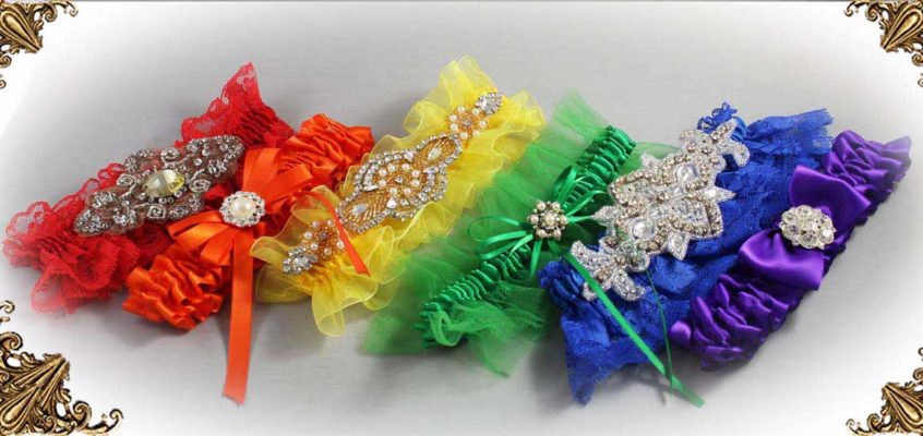 Garters by Color Wedding Garters-Bridal-Garters-Prom Garters- Custom Wedding garters Linda Joyce Couture