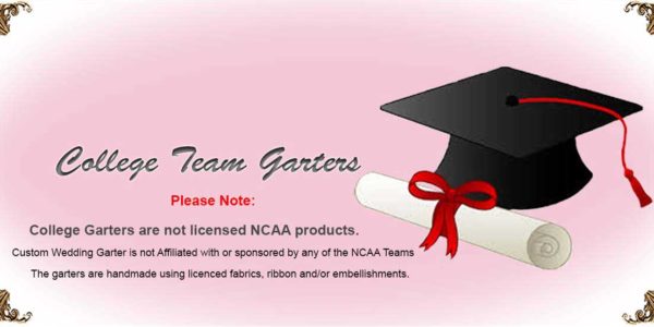 NCAA-College-Wedding-Garters Collection-Bridal-Garters-Prom Garters- Custom Wedding garters Linda Joyce Couture
