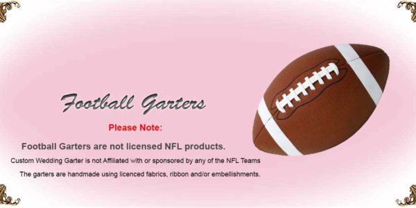 NFL-Football-Wedding-Garters Collection-Bridal-Garters-Prom Garters- Custom Wedding garters Linda Joyce Couture