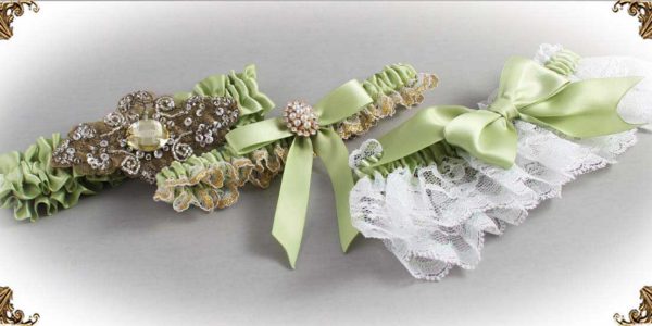 Lime-Juice-Wedding-Garters-524-Bridal-Garters-Prom Garters- Custom Wedding garters Linda Joyce Couture