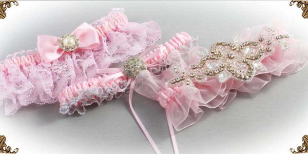 Pink-Wedding-Garters_Light-Pink-Wedding-Garter-145-Bridal-Garters-Prom Garters- Custom Wedding garters Linda Joyce Couture