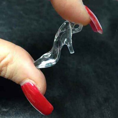 Cinderella Wedding Garter / Glass Slipper (Acrylic) / Disney / Fairy Tale - Charm-001 / Wedding Garters / Bridal Garter / Prom Garter / Linda Joyce Couture