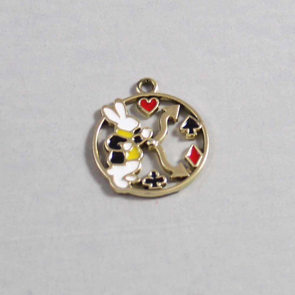 Alice in Wonderland Wedding Garter / White Rabbit / Playing Card Suits / Fairy Tale - Charm-024 / Wedding Garters / Bridal Garter / Prom Garter / Linda Joyce Couture