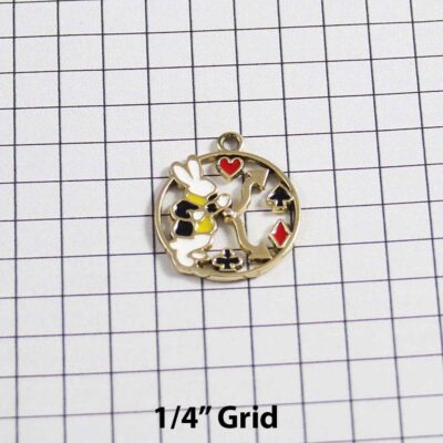 Alice in Wonderland Wedding Garter / White Rabbit / Playing Card Suits / Fairy Tale - Charm-024 / Wedding Garters / Bridal Garter / Prom Garter / Linda Joyce Couture