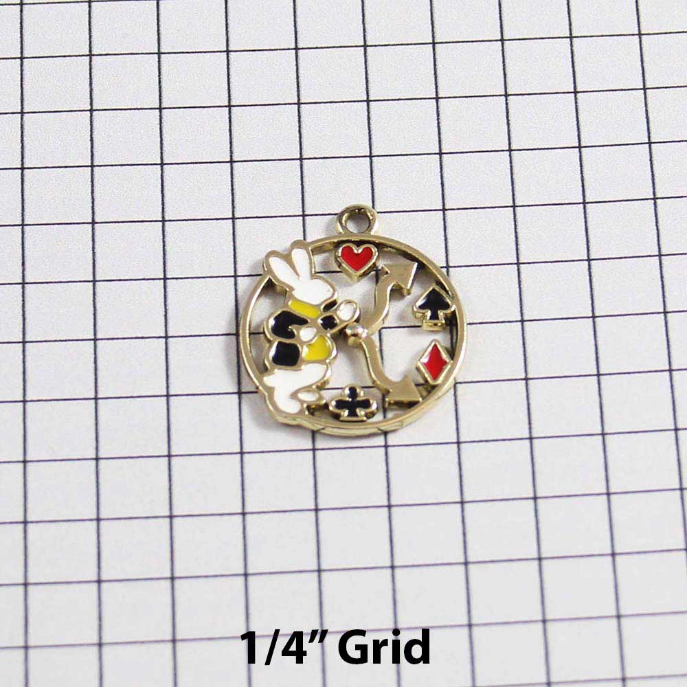 Alice in Wonderland Wedding Garter / White Rabbit / Playing Card Suits / Fairy Tale - Charm-024 / Wedding Garters / Bridal Garter / Prom Garter / Linda Joyce Couture