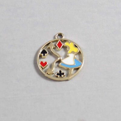 Alice in Wonderland Wedding Garter / White Rabbit / Playing Card Suits / Fairy Tale - Charm-099 / Wedding Garters / Bridal Garter / Prom Garter / Linda Joyce Couture