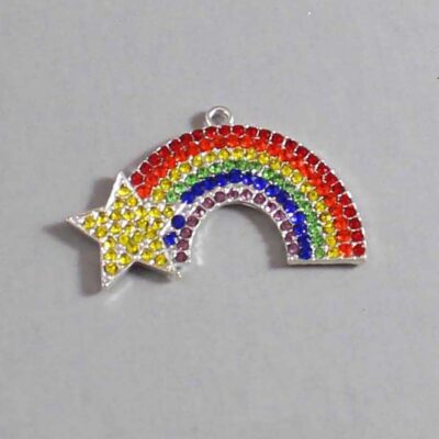 Rhinestone Rainbow Wedding Garter / Gay / Pride / LGBTQ - Charm-222 / Wedding Garters / Bridal Garter / Prom Garter / Linda Joyce Couture