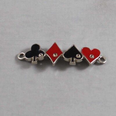 Playing Card Suits / Alice in Wonderland Wedding Garter / Poker / Gambling / Playing Cards / Casino Night /- Charm-245       / Wedding Garters / Bridal Garter / Prom Garter / Linda Joyce Couture