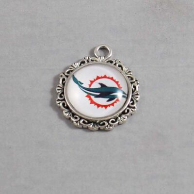 Miami Dolphins Wedding Garter / NFL / Football - Charm-277 / Wedding Garters / Bridal Garter / Prom Garter / Linda Joyce Couture