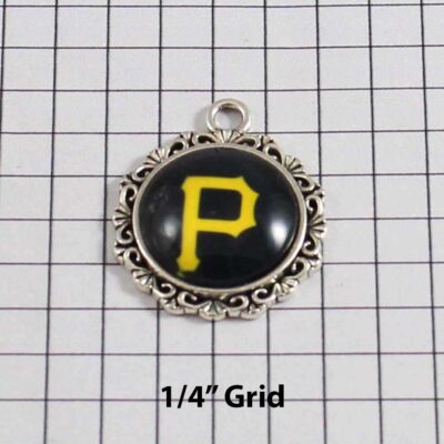 Pittsburgh Pirates Charm-Wedding Garter / MLB / Baseball - Charm-539 / Wedding Garters / Bridal Garter / Prom Garter / Linda Joyce Couture
