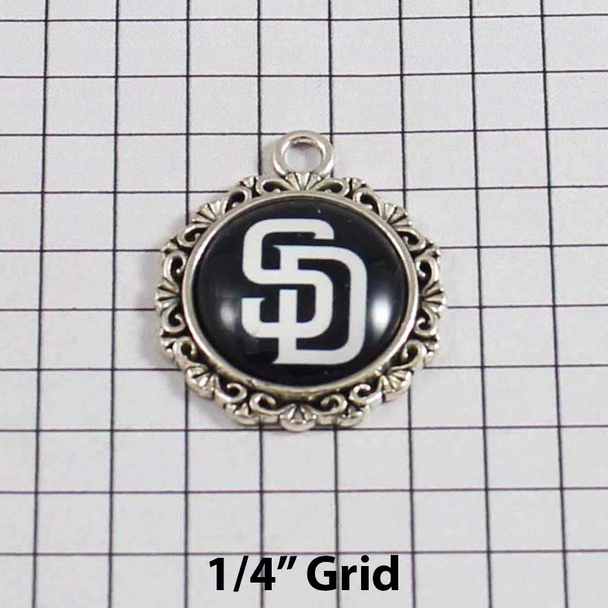 San Diego Padres Wedding Garter / MLB / Baseball - Charm-544 / Wedding Garters / Bridal Garter / Prom Garter / Linda Joyce Couture