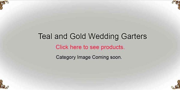 Teal and Gold-Wedding-Garters-Bridal-Garters-Prom Garters- Custom Wedding garters Linda Joyce Couture