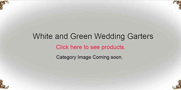 White and Green Wedding-Garters-Bridal-Garters-Prom Garters- Custom Wedding garters Linda Joyce Couture