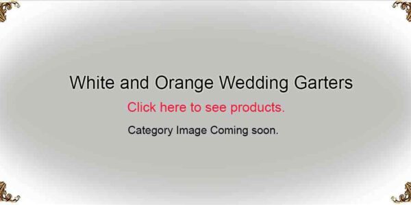 White and Orange Wedding-Garters-Bridal-Garters-Prom Garters- Custom Wedding garters Linda Joyce Couture