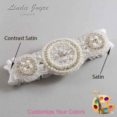 Couture Garters / Custom Wedding Garter / Customizable Wedding Garters / Personalized Wedding Garters / Linda #01-A00 / Wedding Garters / Bridal Garter / Prom Garter / Linda Joyce Couture