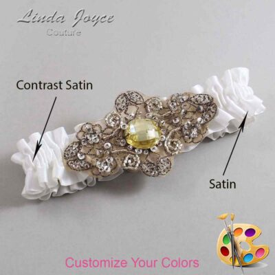 Couture Garters / Custom Wedding Garter / Customizable Wedding Garters / Personalized Wedding Garters / Bijou #01-A01-Antique / Wedding Garters / Bridal Garter / Prom Garter / Linda Joyce Couture