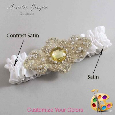 Couture Garters / Custom Wedding Garter / Customizable Wedding Garters / Personalized Wedding Garters / Bijou #01-A03-Gold / Wedding Garters / Bridal Garter / Prom Garter / Linda Joyce Couture