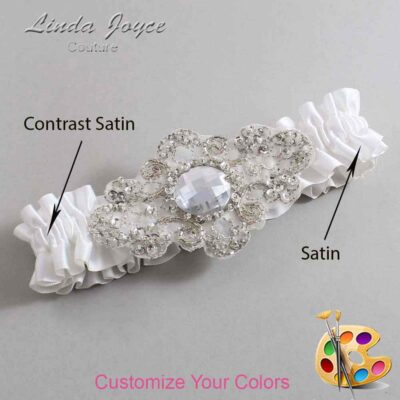 Couture Garters / Custom Wedding Garter / Customizable Wedding Garters / Personalized Wedding Garters / Bijou #01-A04-Silver / Wedding Garters / Bridal Garter / Prom Garter / Linda Joyce Couture