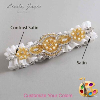 Couture Garters / Custom Wedding Garter / Customizable Wedding Garters / Personalized Wedding Garters / Charlotte #01-A05-Gold / Wedding Garters / Bridal Garter / Prom Garter / Charlotte Joyce Couture