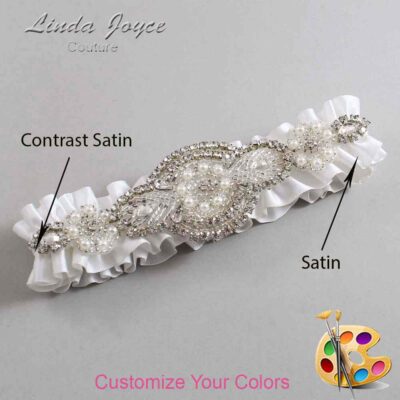 Couture Garters / Custom Wedding Garter / Customizable Wedding Garters / Personalized Wedding Garters / Charlotte #01-A06-Silver / Wedding Garters / Bridal Garter / Prom Garter / Charlotte Joyce Couture
