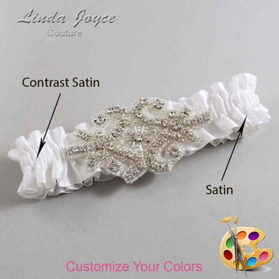 Couture Garters / Custom Wedding Garter / Customizable Wedding Garters / Personalized Wedding Garters / Heather #01-A07-Silver / Wedding Garters / Bridal Garter / Prom Garter / Heather Joyce Couture