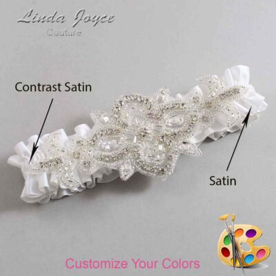 Couture Garters / Custom Wedding Garter / Customizable Wedding Garters / Personalized Wedding Garters / Isabella #01-A08-Silver / Wedding Garters / Bridal Garter / Prom Garter / Isabella Joyce Couture