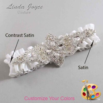 Couture Garters / Custom Wedding Garter / Customizable Wedding Garters / Personalized Wedding Garters / Lorine #01-A09-Silver / Wedding Garters / Bridal Garter / Prom Garter / Lorine Joyce Couture