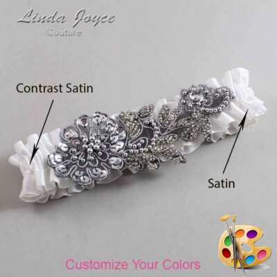 Couture Garters / Custom Wedding Garter / Customizable Wedding Garters / Personalized Wedding Garters / Mitzi #01-A10-Gunmetal / Wedding Garters / Bridal Garter / Prom Garter / Mitzi Joyce Couture