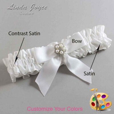 Couture Garters / Custom Wedding Garter / Customizable Wedding Garters / Personalized Wedding Garters / Prudence #01-B02-M20 / Wedding Garters / Bridal Garter / Prom Garter / Linda Joyce Couture