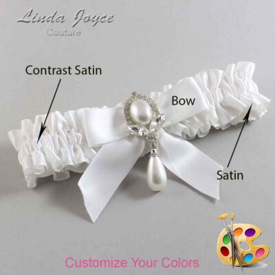 Couture Garters / Custom Wedding Garter / Customizable Wedding Garters / Personalized Wedding Garters / Tessa #01-B02-M32 / Wedding Garters / Bridal Garter / Prom Garter / Linda Joyce Couture