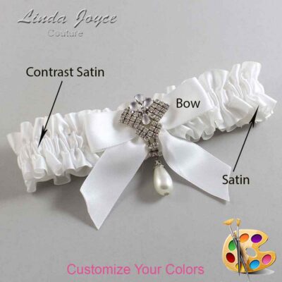 Couture Garters / Custom Wedding Garter / Customizable Wedding Garters / Personalized Wedding Garters / Vera #01-B02-M33 / Wedding Garters / Bridal Garter / Prom Garter / Linda Joyce Couture