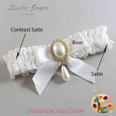 Couture Garters / Custom Wedding Garter / Customizable Wedding Garters / Personalized Wedding Garters / Trina #01-B02-M34 / Wedding Garters / Bridal Garter / Prom Garter / Linda Joyce Couture