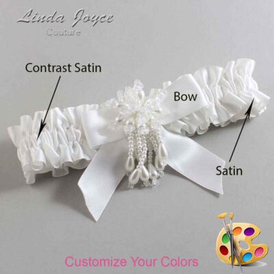 Couture Garters / Custom Wedding Garter / Customizable Wedding Garters / Personalized Wedding Garters / Merlene #01-B02-M38 / Wedding Garters / Bridal Garter / Prom Garter / Linda Joyce Couture