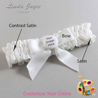 Couture Garters / Custom Wedding Garter / Customizable Wedding Garters / Personalized Wedding Garters / Custom Button #01-B02-M44 / Wedding Garters / Bridal Garter / Prom Garter / Linda Joyce Couture