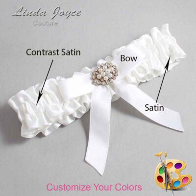 Couture Garters / Custom Wedding Garter / Customizable Wedding Garters / Personalized Wedding Garters / Daryl #01-B03-M16 / Wedding Garters / Bridal Garter / Prom Garter / Linda Joyce Couture