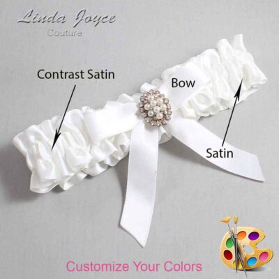 Couture Garters / Custom Wedding Garter / Customizable Wedding Garters / Personalized Wedding Garters / Jenny #01-B03-M17 / Wedding Garters / Bridal Garter / Prom Garter / Linda Joyce Couture