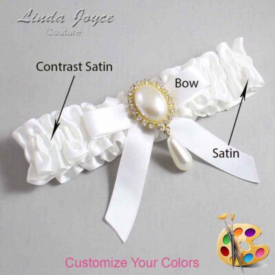 Couture Garters / Custom Wedding Garter / Customizable Wedding Garters / Personalized Wedding Garters / Demi #01-B03-M34 / Wedding Garters / Bridal Garter / Prom Garter / Linda Joyce Couture