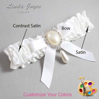 Couture Garters / Custom Wedding Garter / Customizable Wedding Garters / Personalized Wedding Garters / Demi #01-B03-M35 / Wedding Garters / Bridal Garter / Prom Garter / Linda Joyce Couture