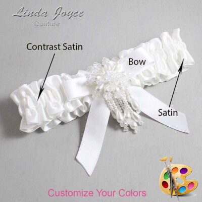 Couture Garters / Custom Wedding Garter / Customizable Wedding Garters / Personalized Wedding Garters / Kiley #01-B03-M38 / Wedding Garters / Bridal Garter / Prom Garter / Linda Joyce Couture