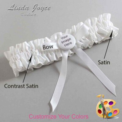 Couture Garters / Custom Wedding Garter / Customizable Wedding Garters / Personalized Wedding Garters / Custom Button #01-B04-M44 / Wedding Garters / Bridal Garter / Prom Garter / Linda Joyce Couture