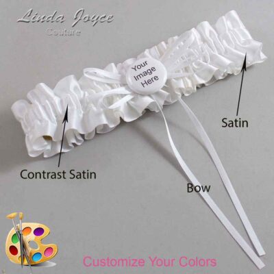 Couture Garters / Custom Wedding Garter / Customizable Wedding Garters / Personalized Wedding Garters / Custom Button #01-B10-M44 / Wedding Garters / Bridal Garter / Prom Garter / Linda Joyce Couture