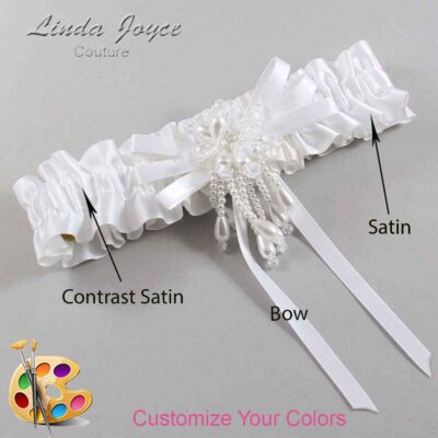 Couture Garters / Custom Wedding Garter / Customizable Wedding Garters / Personalized Wedding Garters / Gabrielle #01-B11-M38 / Wedding Garters / Bridal Garter / Prom Garter / Linda Joyce Couture