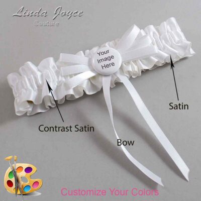 Couture Garters / Custom Wedding Garter / Customizable Wedding Garters / Personalized Wedding Garters / Custom Button #01-B11-M44 / Wedding Garters / Bridal Garter / Prom Garter / Linda Joyce Couture