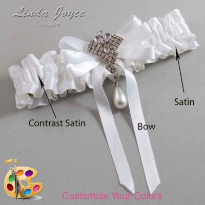 Couture Garters / Custom Wedding Garter / Customizable Wedding Garters / Personalized Wedding Garters / Priscilla #01-B12-M33 / Wedding Garters / Bridal Garter / Prom Garter / Linda Joyce Couture