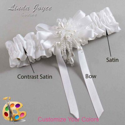Couture Garters / Custom Wedding Garter / Customizable Wedding Garters / Personalized Wedding Garters / Paula #01-B12-M38 / Wedding Garters / Bridal Garter / Prom Garter / Linda Joyce Couture