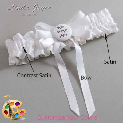 Couture Garters / Custom Wedding Garter / Customizable Wedding Garters / Personalized Wedding Garters / Custom Button #01-B12-M44 / Wedding Garters / Bridal Garter / Prom Garter / Linda Joyce Couture