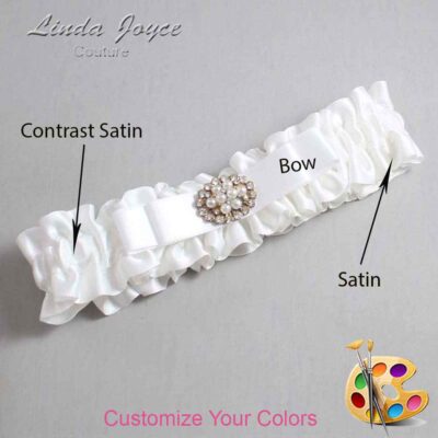 Couture Garters / Custom Wedding Garter / Customizable Wedding Garters / Personalized Wedding Garters / Lily #01-B20-M16 / Wedding Garters / Bridal Garter / Prom Garter / Linda Joyce Couture