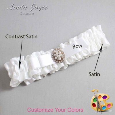 Couture Garters / Custom Wedding Garter / Customizable Wedding Garters / Personalized Wedding Garters / Inga #01-B20-M17 / Wedding Garters / Bridal Garter / Prom Garter / Linda Joyce Couture