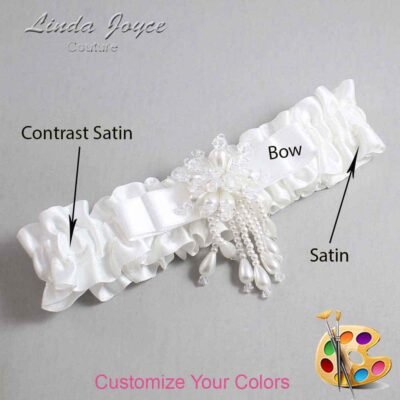 Couture Garters / Custom Wedding Garter / Customizable Wedding Garters / Personalized Wedding Garters / Regina #01-B20-M38 / Wedding Garters / Bridal Garter / Prom Garter / Linda Joyce Couture