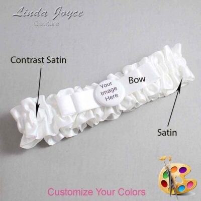 Couture Garters / Custom Wedding Garter / Customizable Wedding Garters / Personalized Wedding Garters / Custom Button #01-B20-M44 / Wedding Garters / Bridal Garter / Prom Garter / Linda Joyce Couture